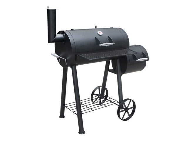 Barbecue fumoir charbon de bois GRILLCHEF 11407, 4 en 1, noir