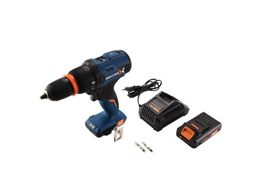 Perceuse sans fil DEXTER 18 V 2 Ah, 1 batterie UP20